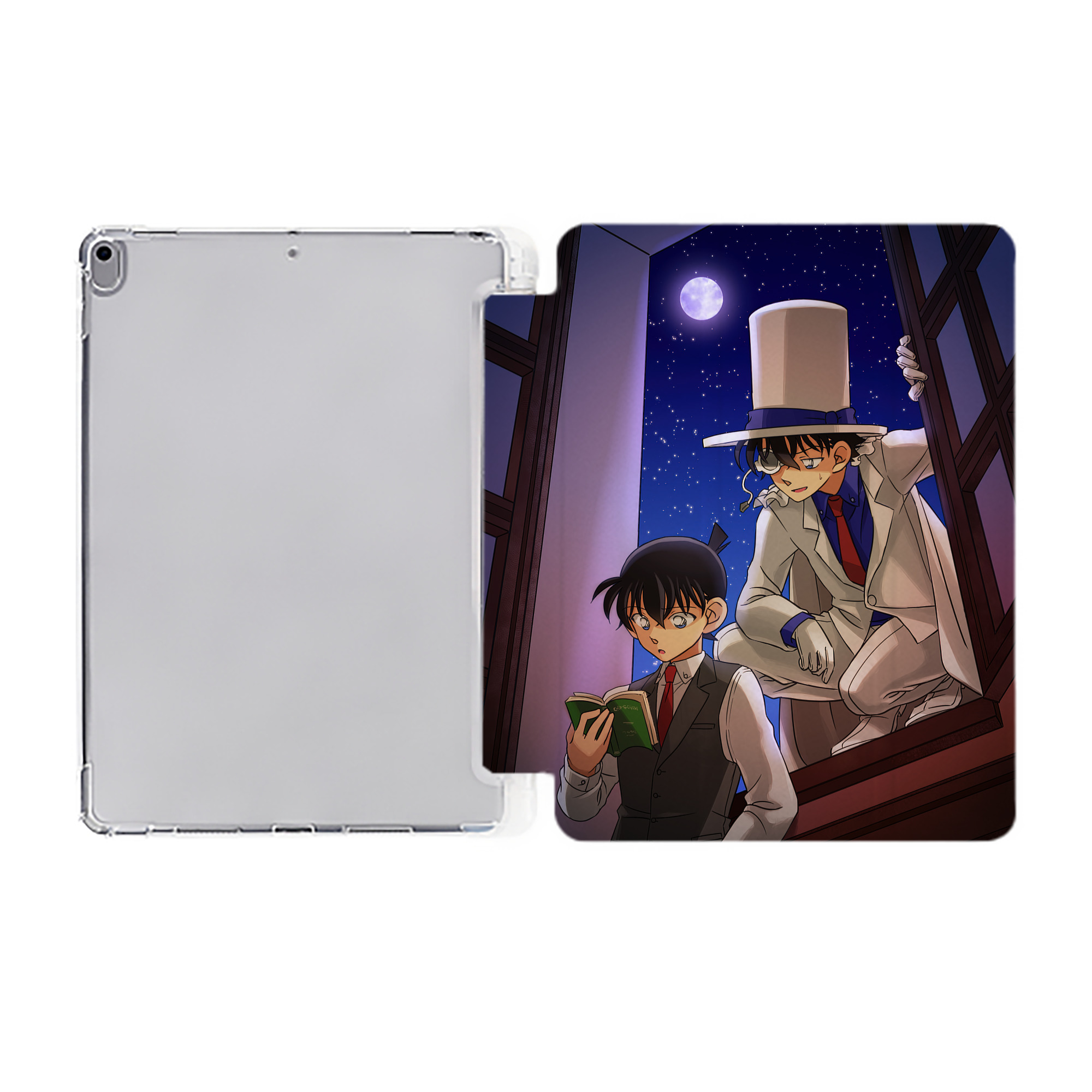 （画像用） 名探偵コナン Detective Conan IPad ケース ペン収納付き 三つ折りスタンド PUレザー×シリコン 対応機種9.5/10.5/10.9インチ